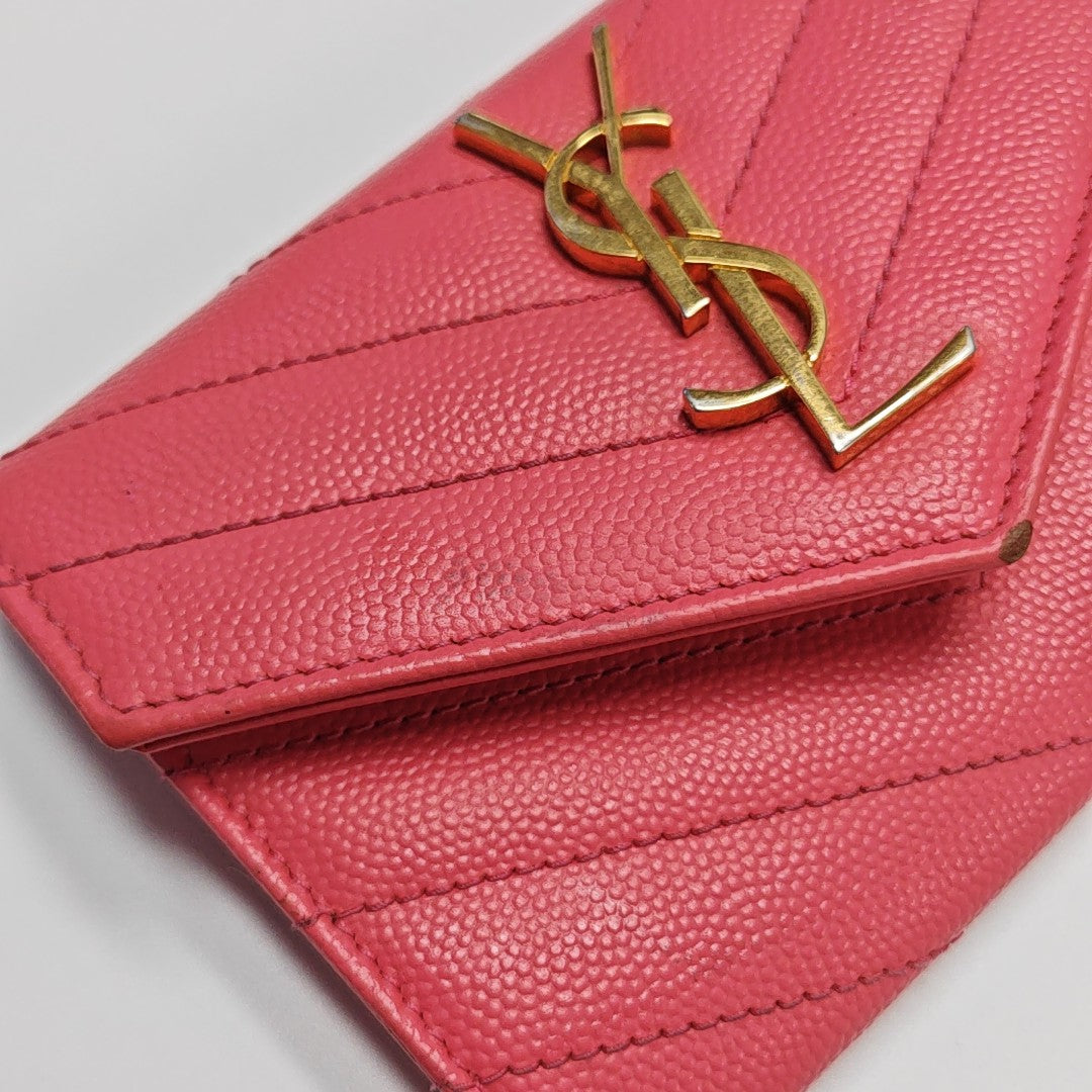 MONOGRAM Chevron Calfskin Pink Wallet