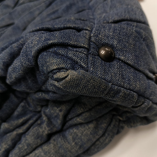Quilted Denim Tote Bag Blue