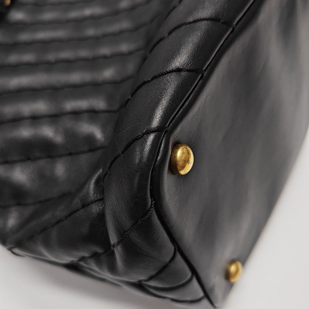 Chevron Calfskin Black