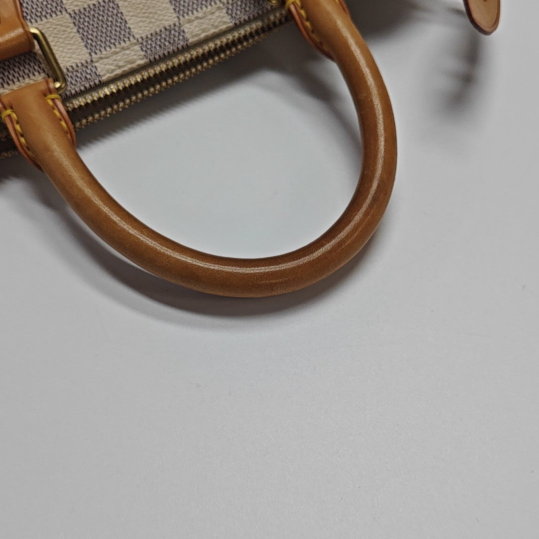 SPEEDY 25 Damier Azur Coated Canvas White