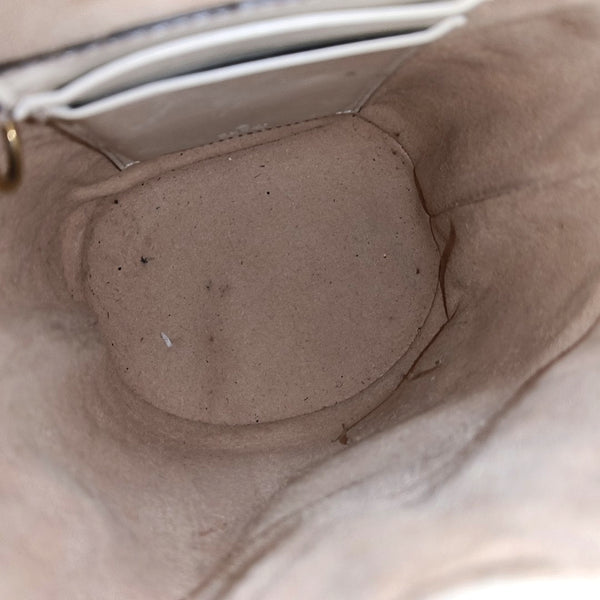 Authenticated pre-owned  GG Marmont Mini Quilted Calfskin White - Bucket Bag at Looply