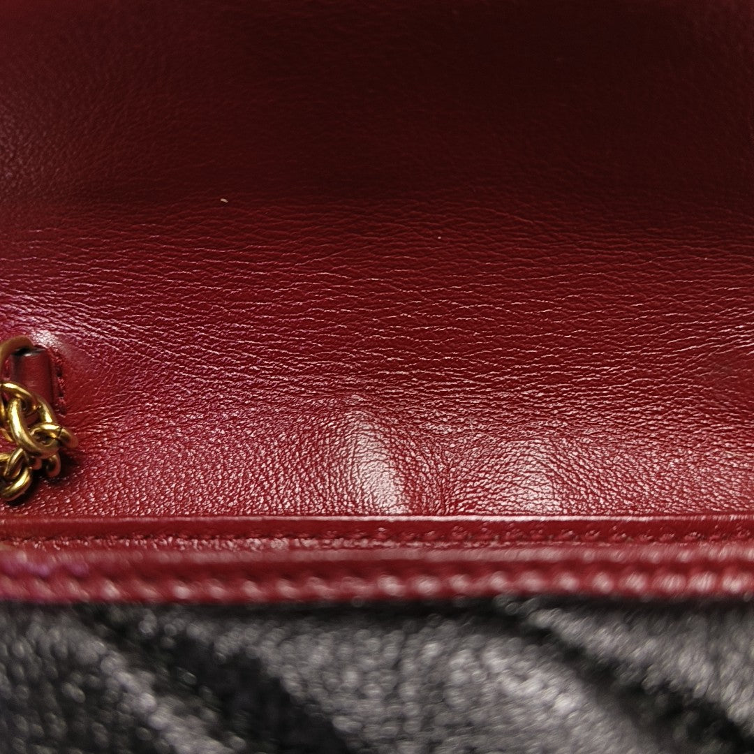 GG Marmont Super Mini Quilted Calfskin Black