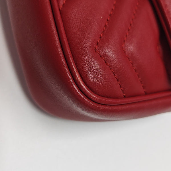GG Marmont Mini Quilted Calfskin Red