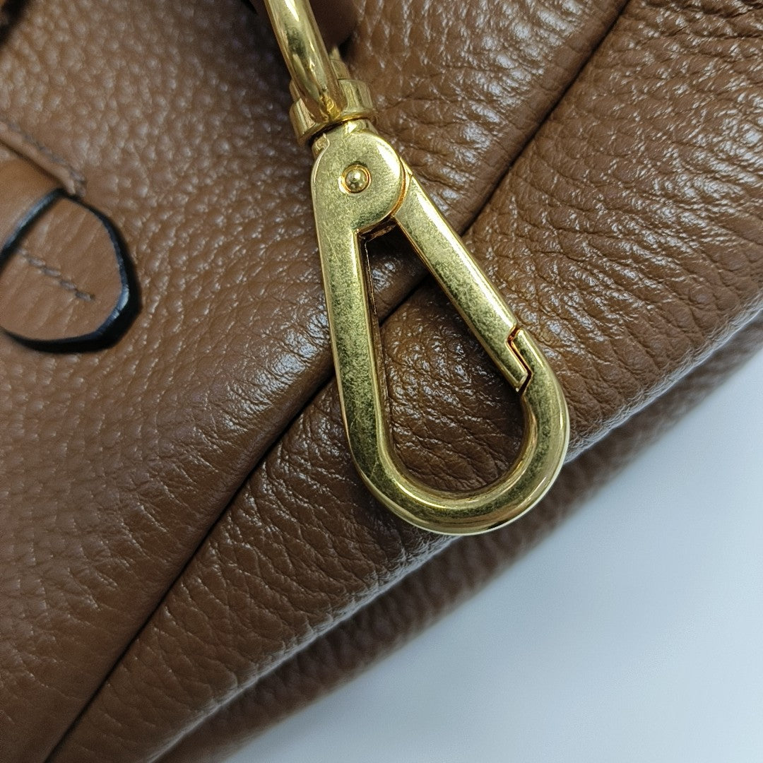 Calfskin Shoulder Bag Brown