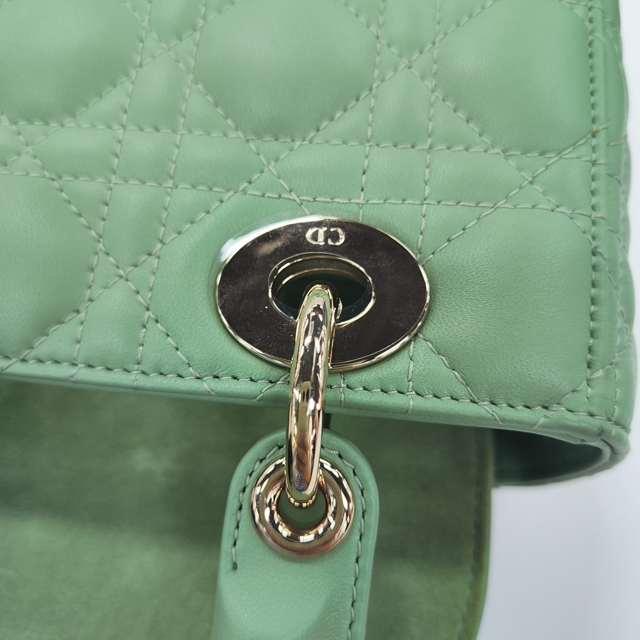 Lady Dior Small Cannage Lambskin Green