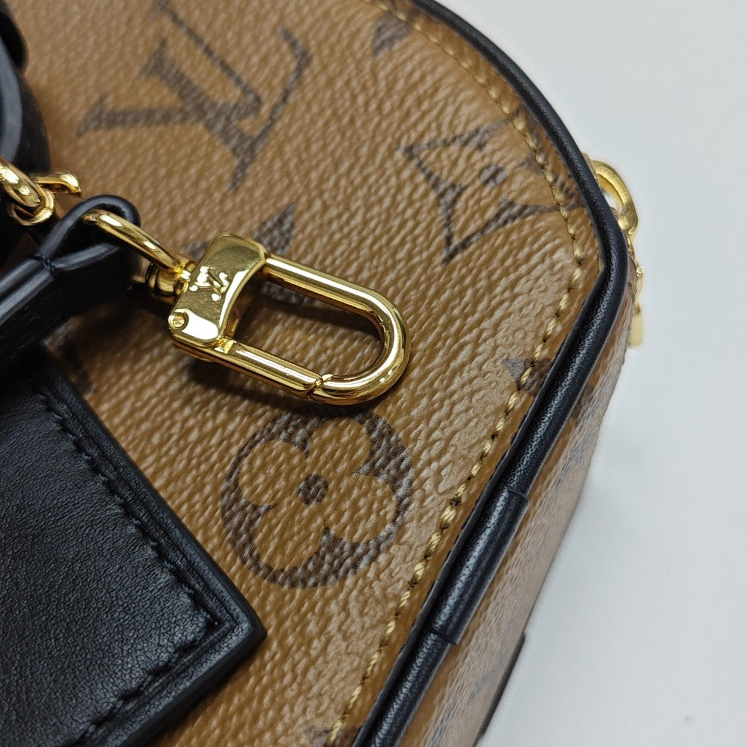 BOITE CHAPEAU Mini Monogram Coated Canvas Brown