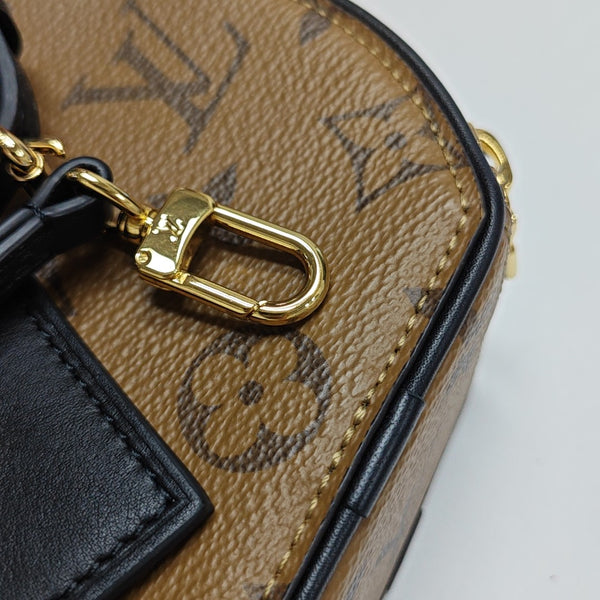 BOITE CHAPEAU Mini Monogram Coated Canvas Brown