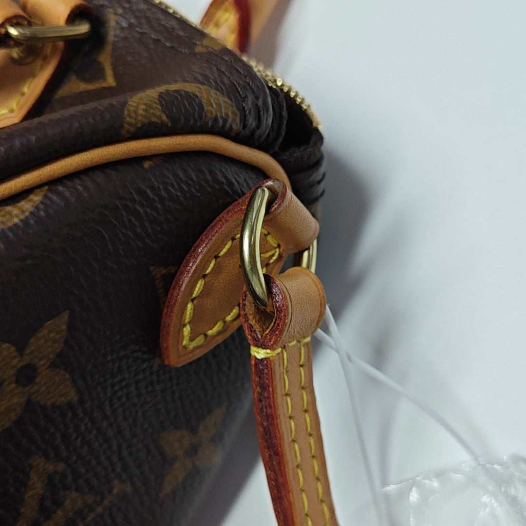 SPEEDY Nano Monogram Coated Canvas Brown