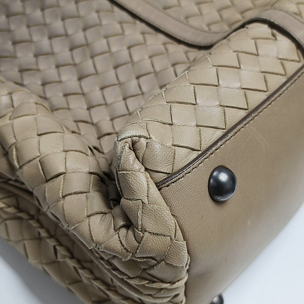 Lambskin Top Handle Bag Brown