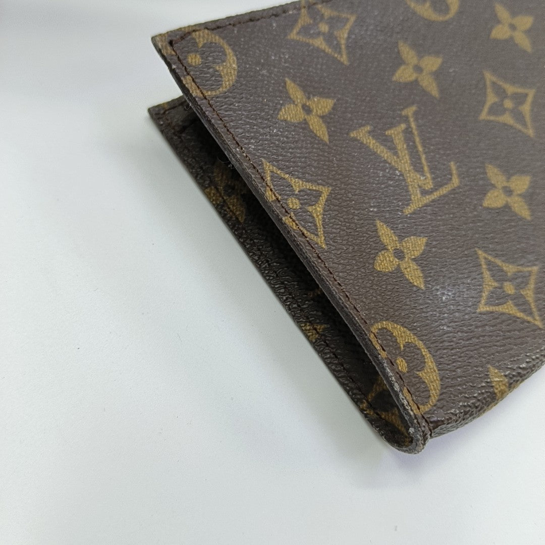 Monogram Coated Canvas Clutch Brown