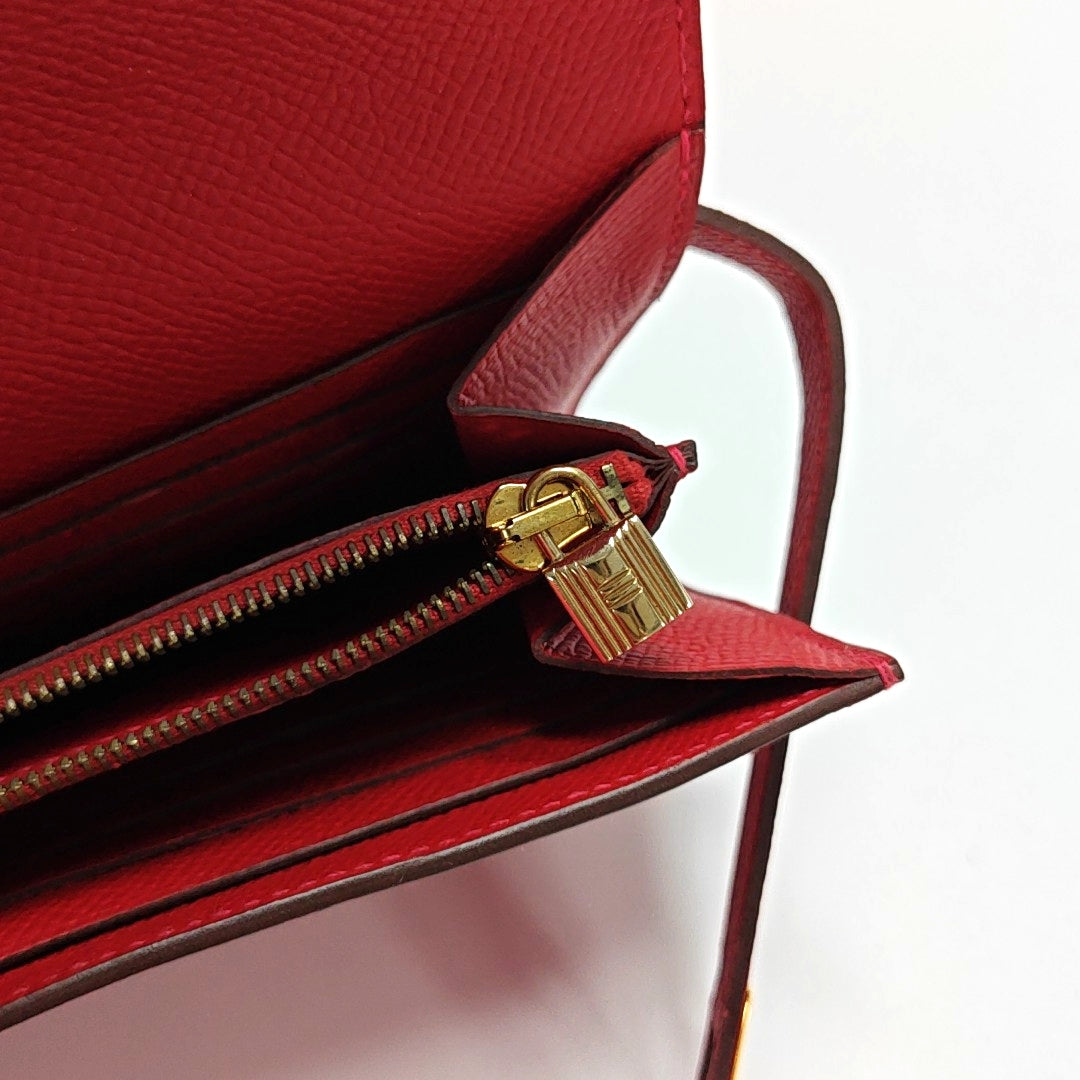 Kelly 20 Epsom Red Wallet