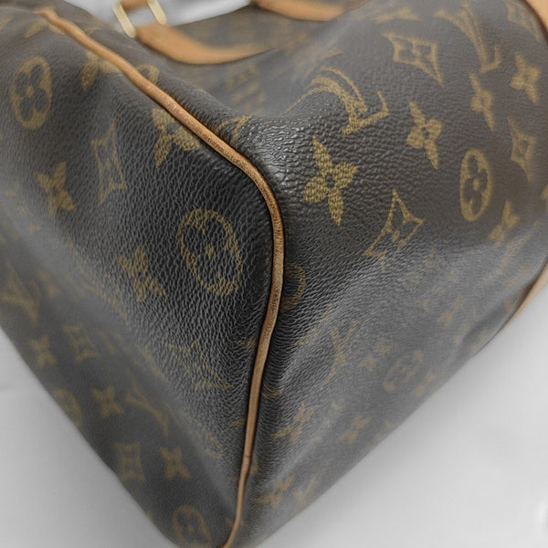 KEEPALL 45 Monogram Coated Canvas Brown