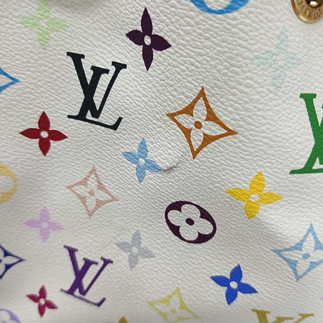 LV × TM NÉONOÉ MM Monogram Coated Canvas White