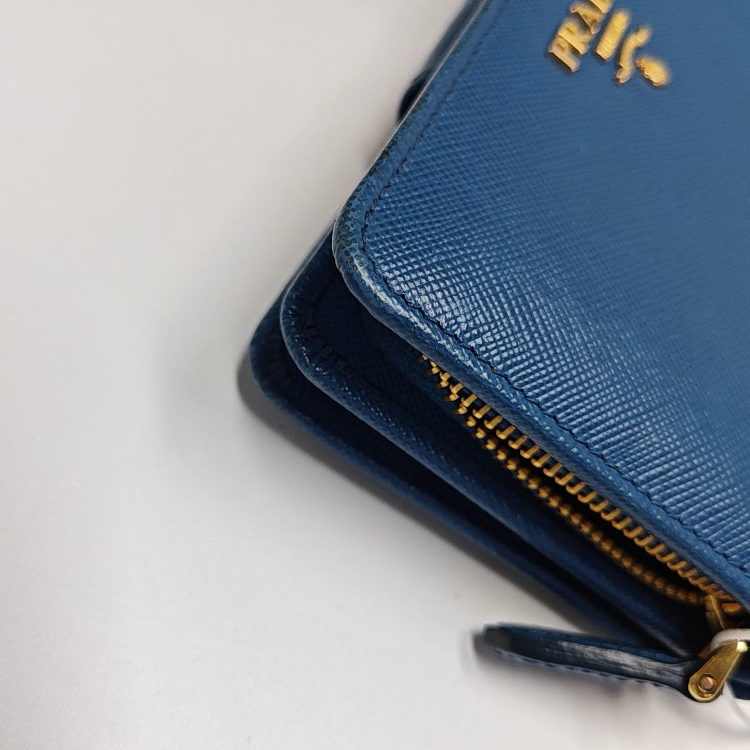 Saffiano Calfskin Card Holder Blue