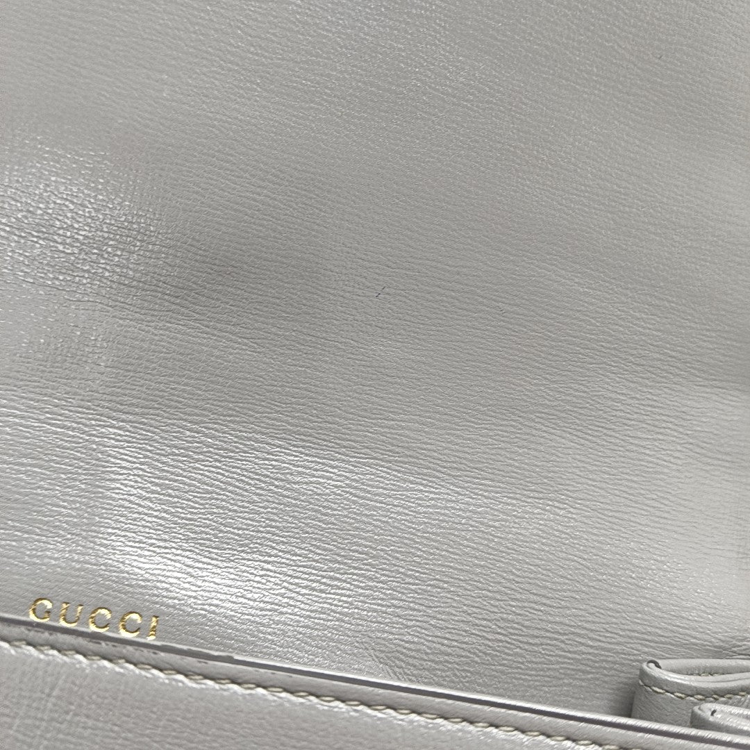 GG Ring Small Calfskin Gray