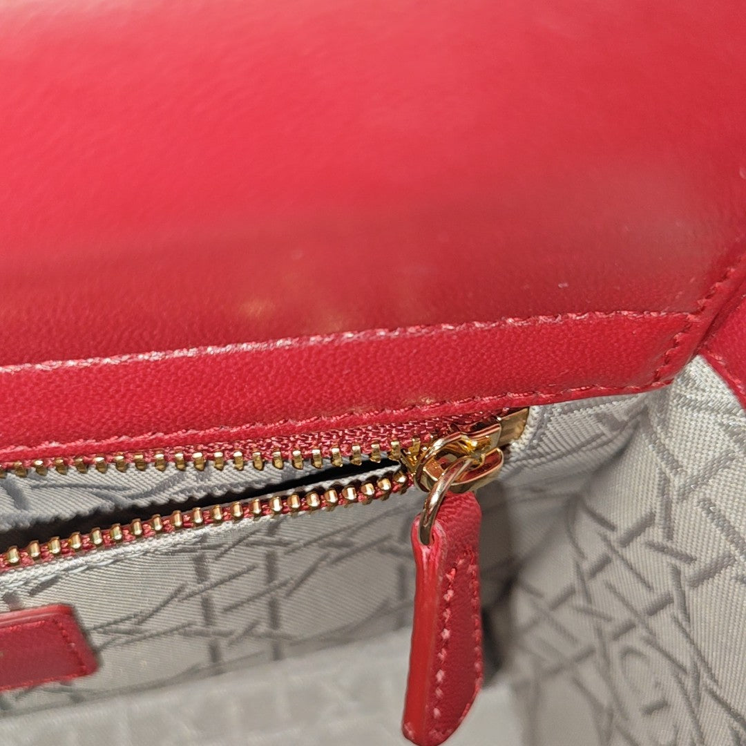 Lady Dior Small Cannage Lambskin Red