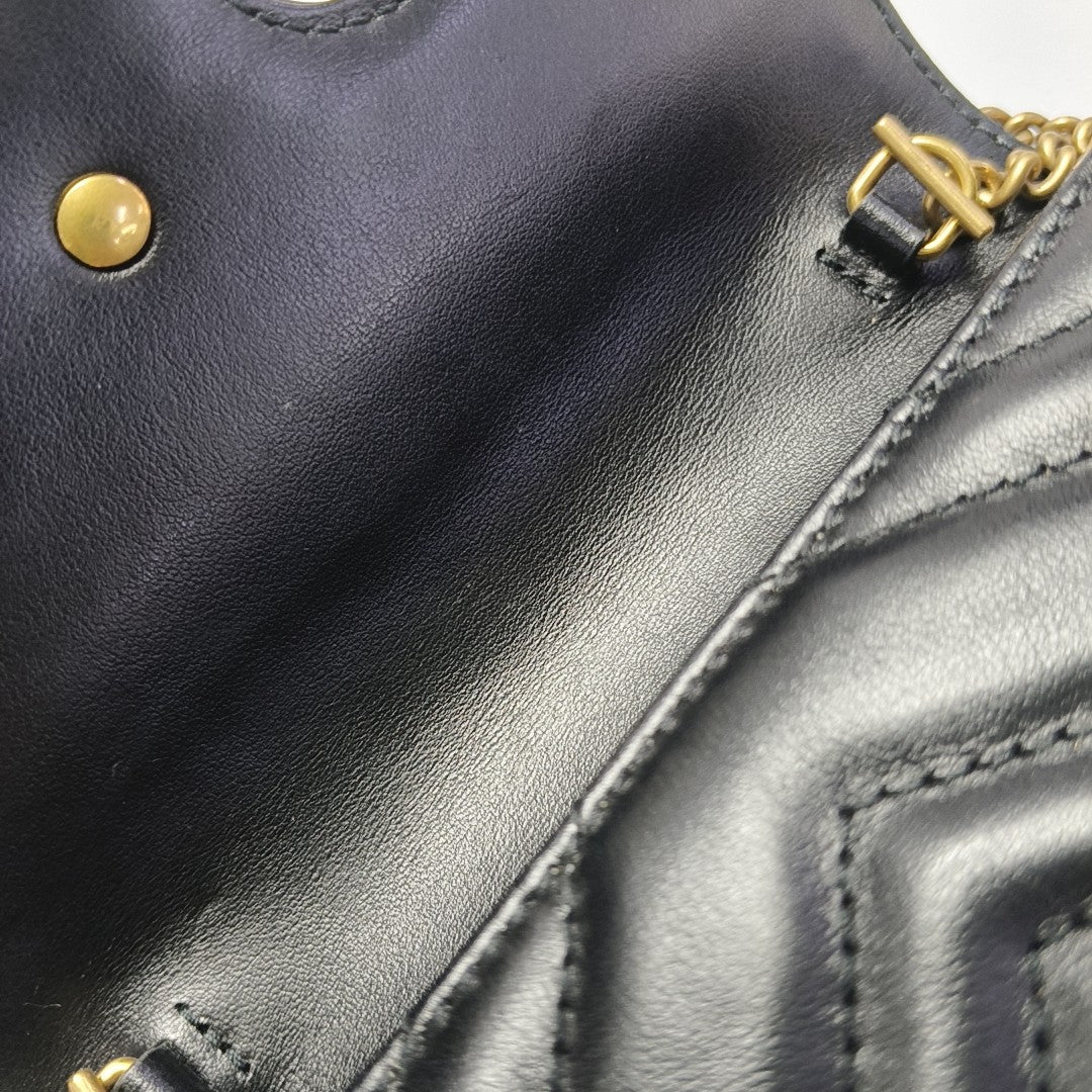GG Marmont Mini Quilted Calfskin Black