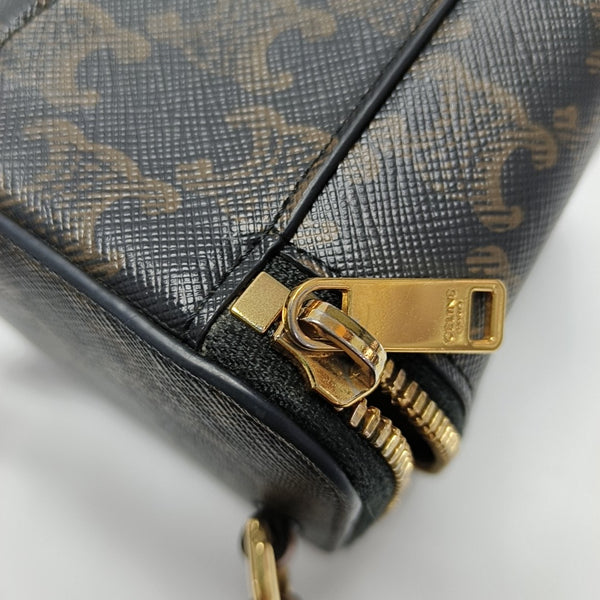 Coated Canvas Shoulder Bag Black