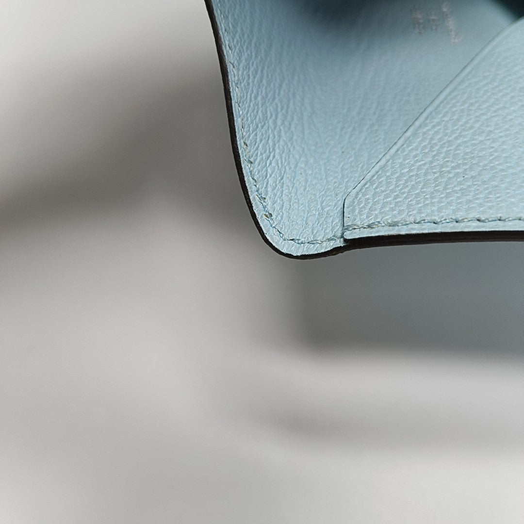 Envelope Chèvre Mysore Blue Card Holder