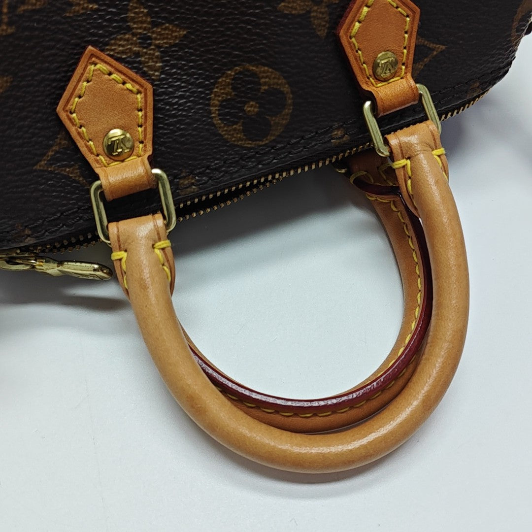 SPEEDY Nano Monogram Coated Canvas Brown