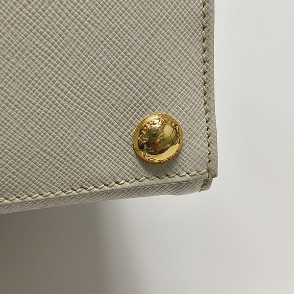 Saffiano Calfskin Top Handle Bag White