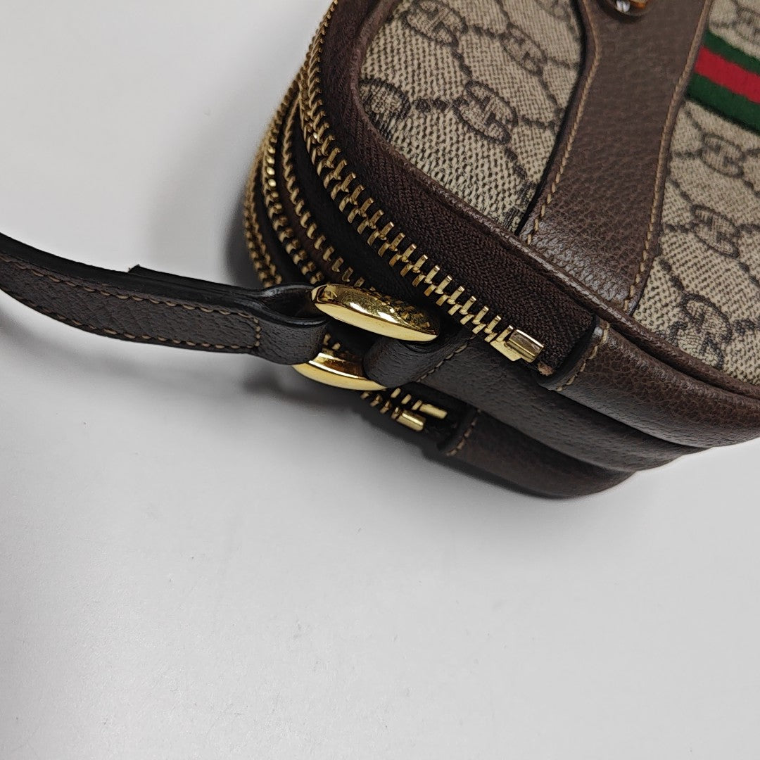 Ophidia Mini Monogram Coated Canvas Beige