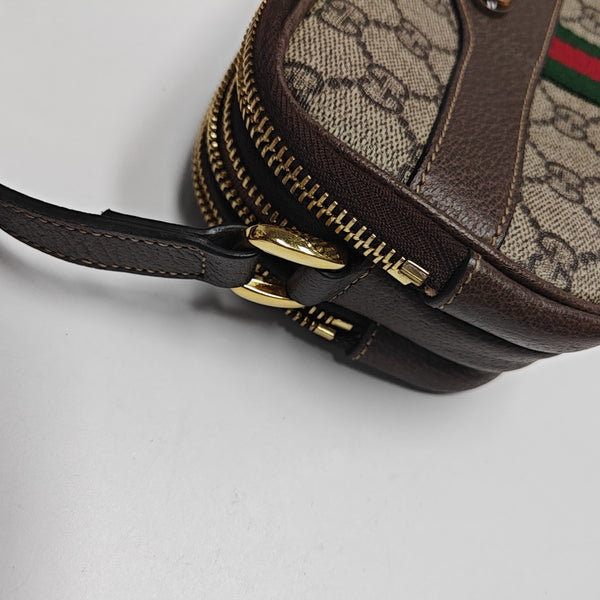 Ophidia Mini Monogram Coated Canvas Beige
