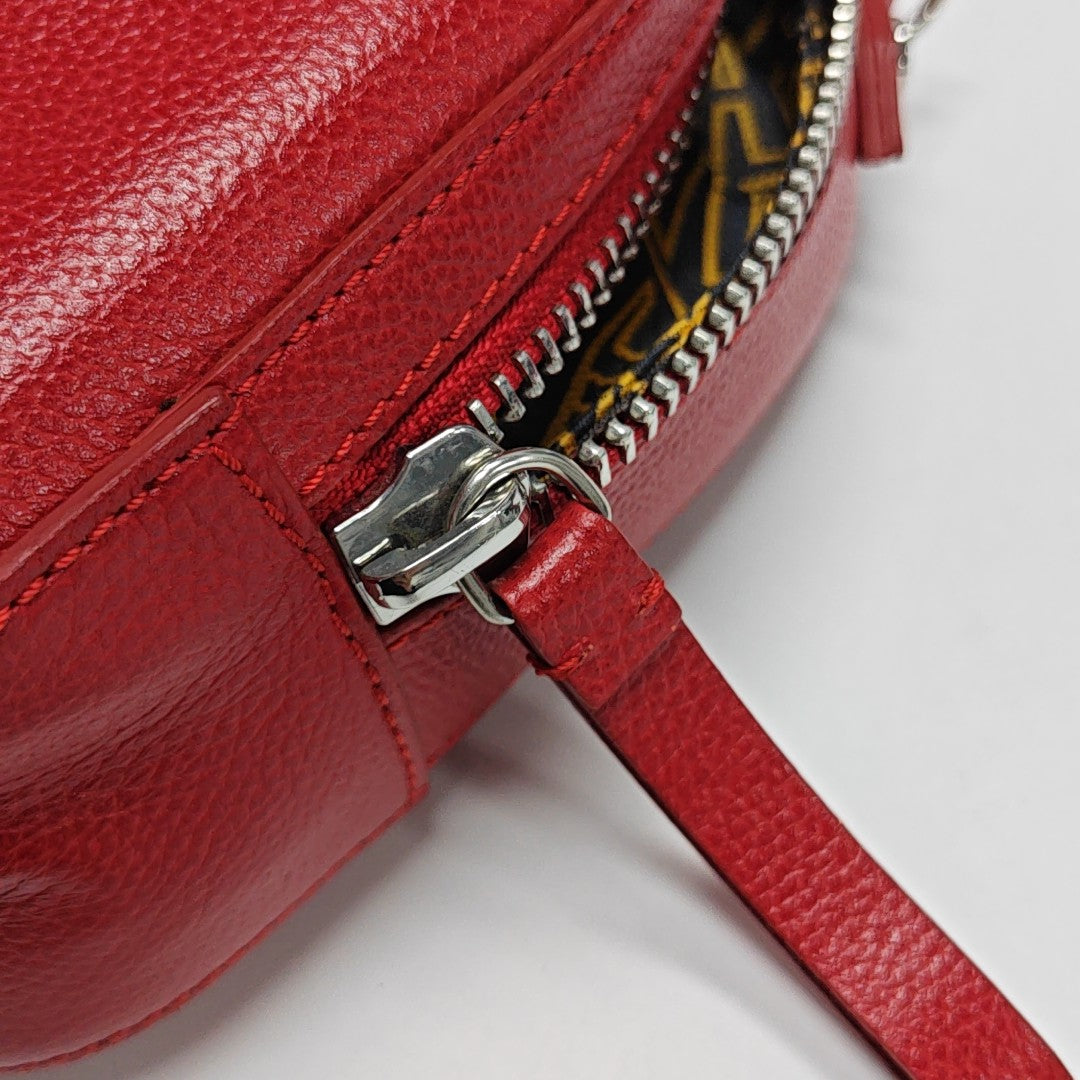 Leather Shoulder Bag Red