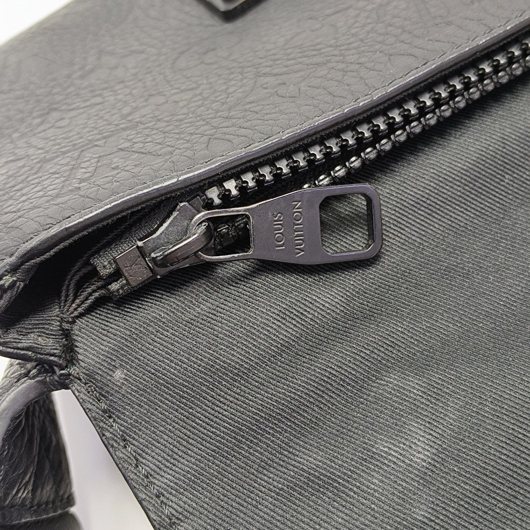 S LOCK Monogram Calfskin Black