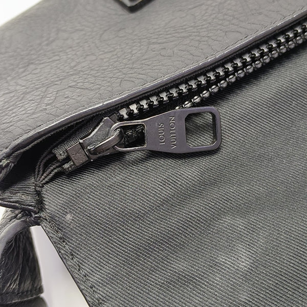 S LOCK Monogram Calfskin Black