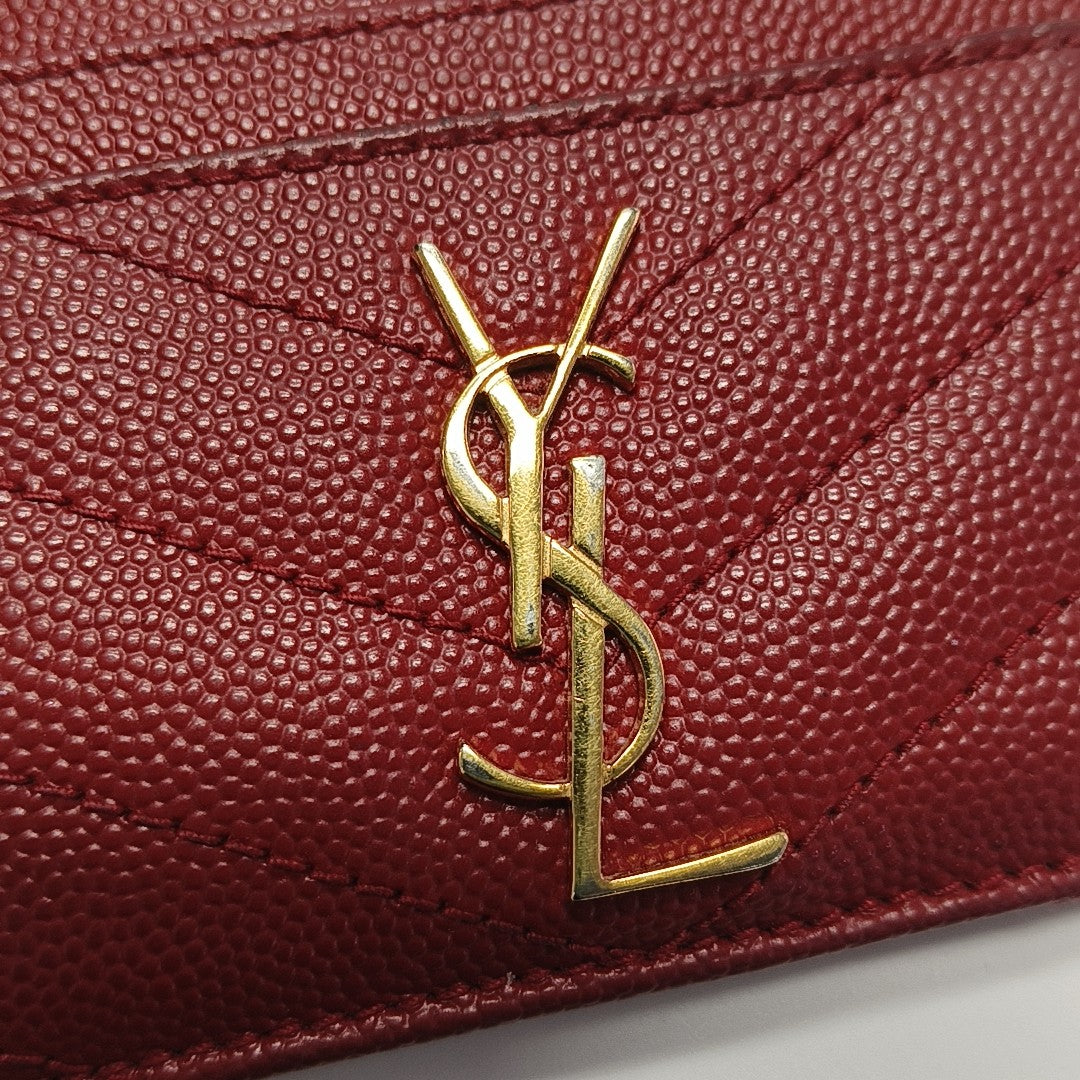 MONOGRAM Quilted Calfskin Red Card Holder