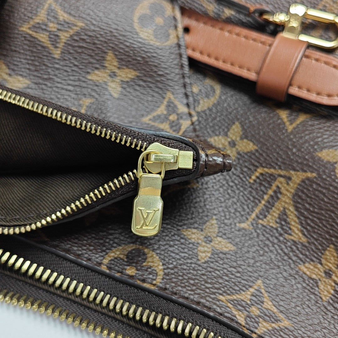 LOOP HOBO Monogram Coated Canvas Brown