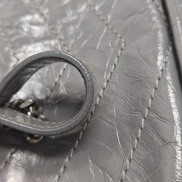 NIKI Small Chevron Calfskin Gray