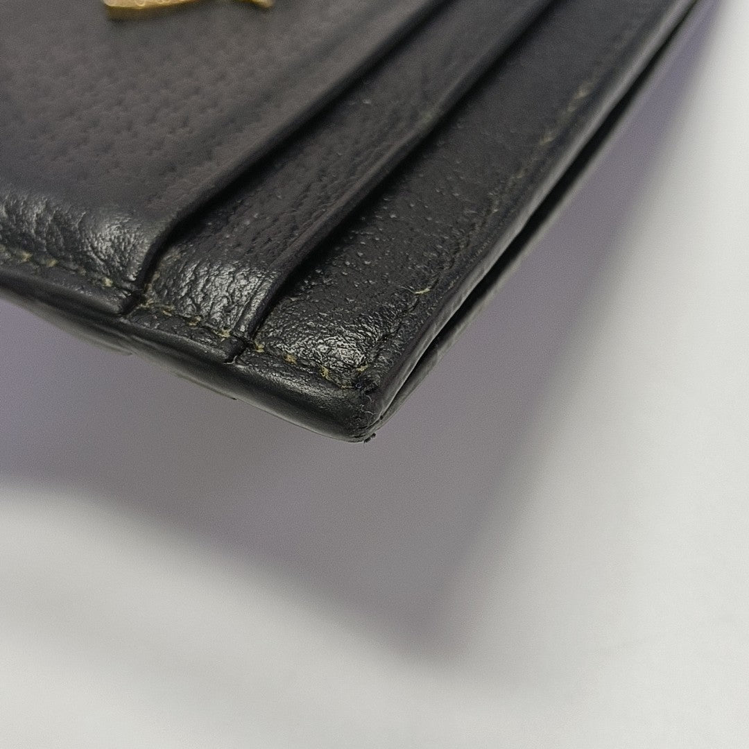 Animalier Calfskin Black Card Holder