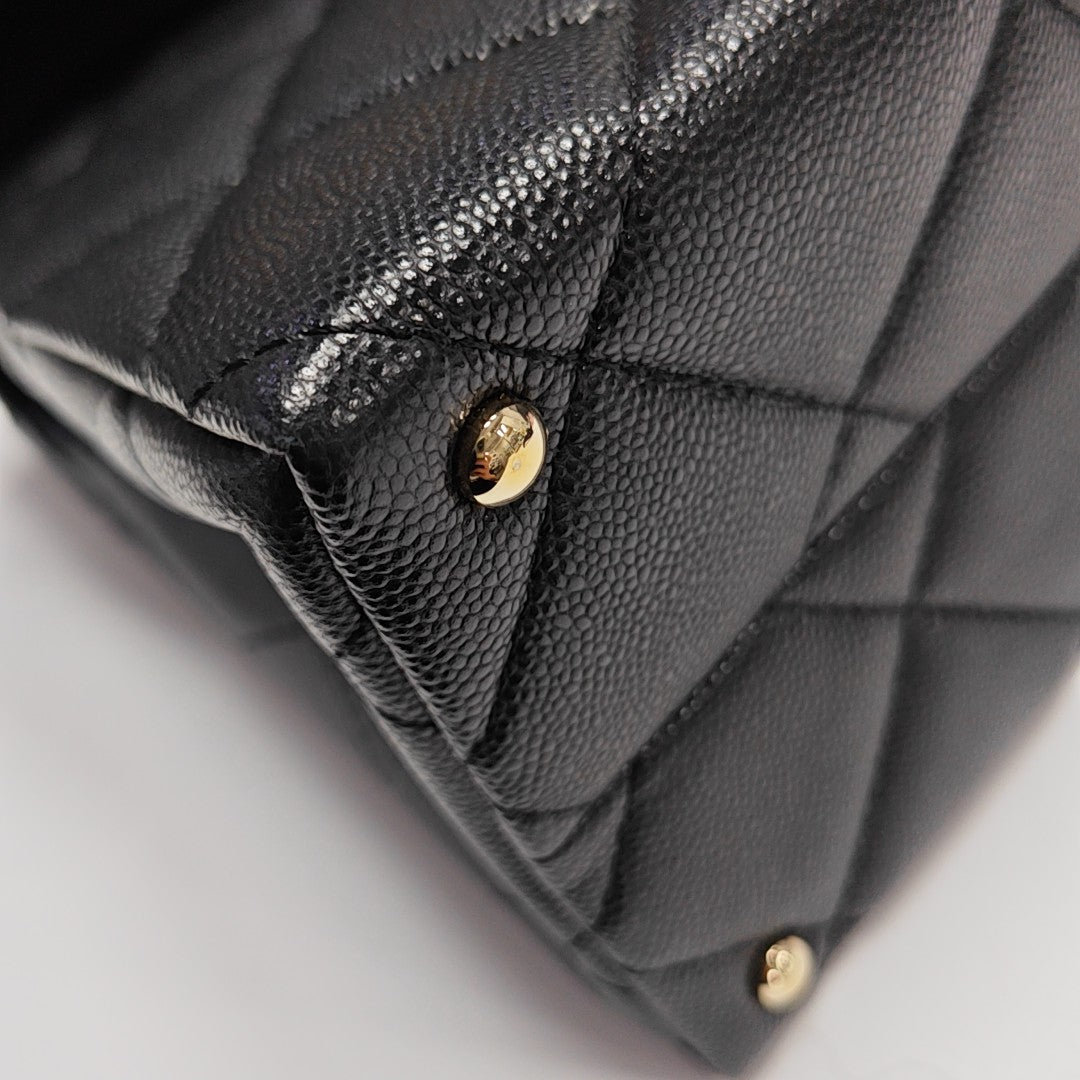CLASSIC FLAP Small Quilted Grained Calfskin Black