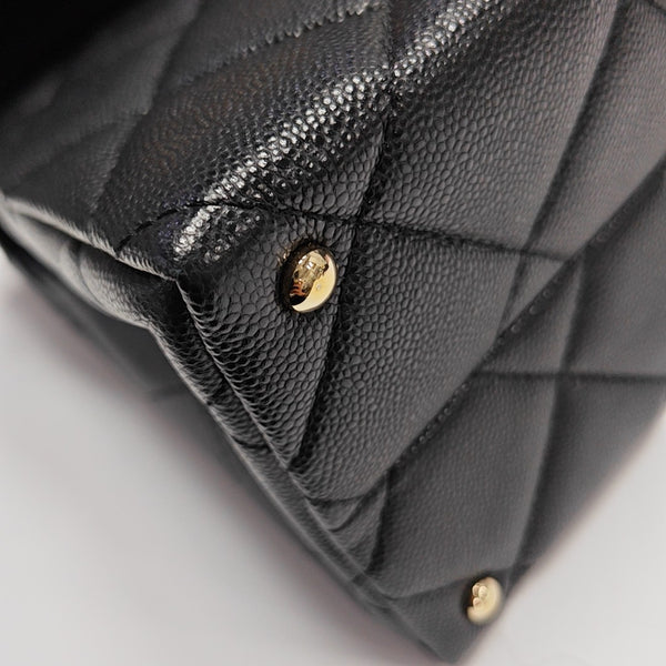 CLASSIC FLAP Small Quilted Grained Calfskin Black