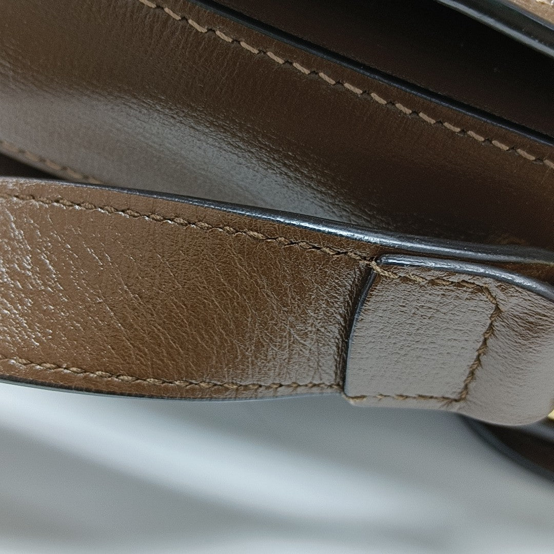 Horsebit 1955 Small Monogram Coated Canvas Black