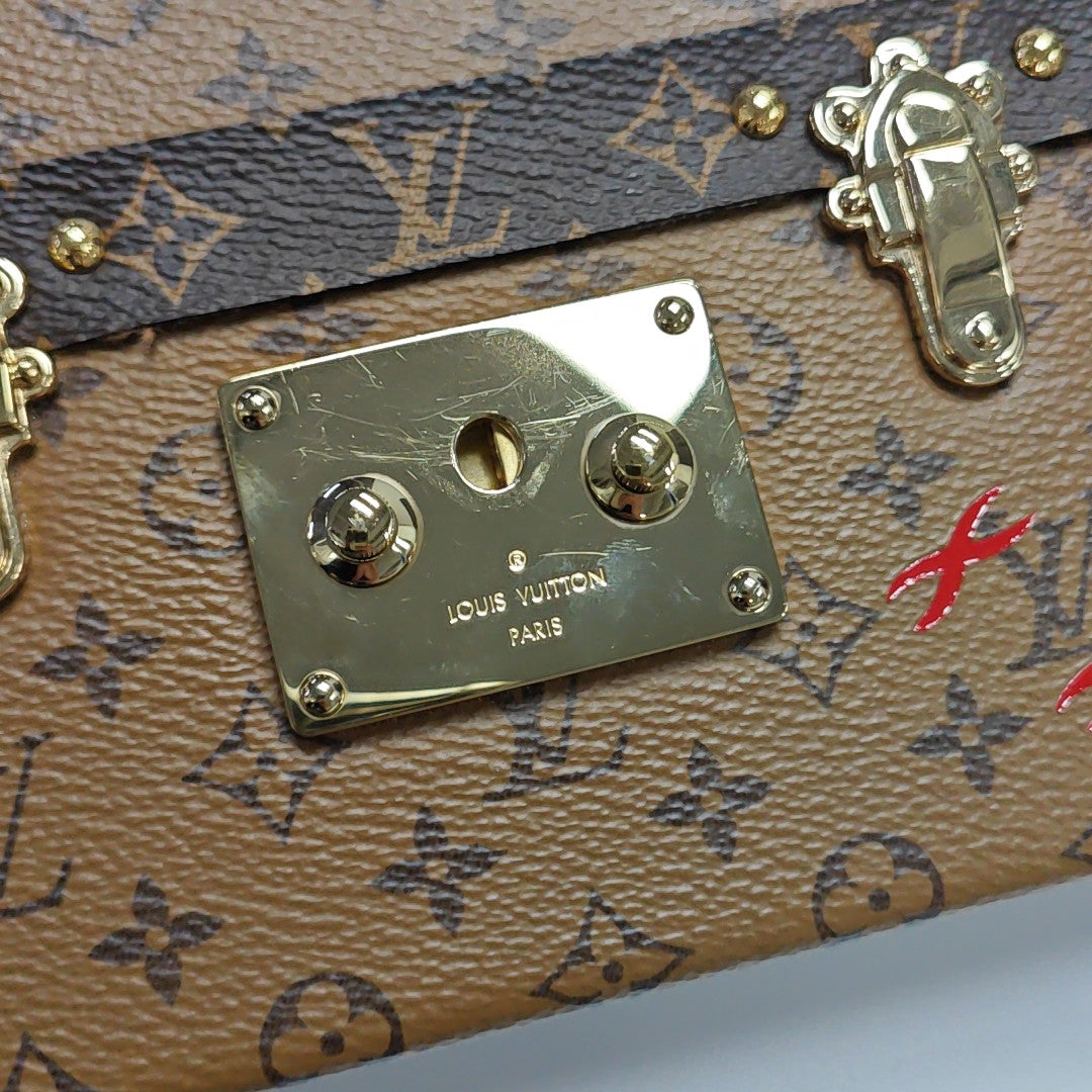 PETITE MALLE Monogram Coated Canvas Brown