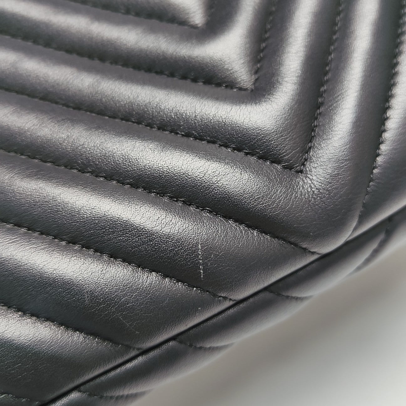 Chevron Calfskin Backpack Black