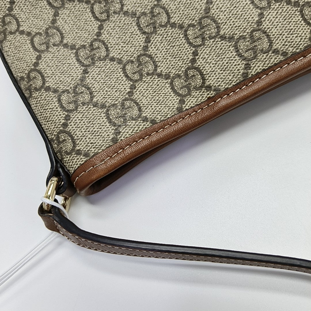 GG Emblem Monogram Coated Canvas Beige