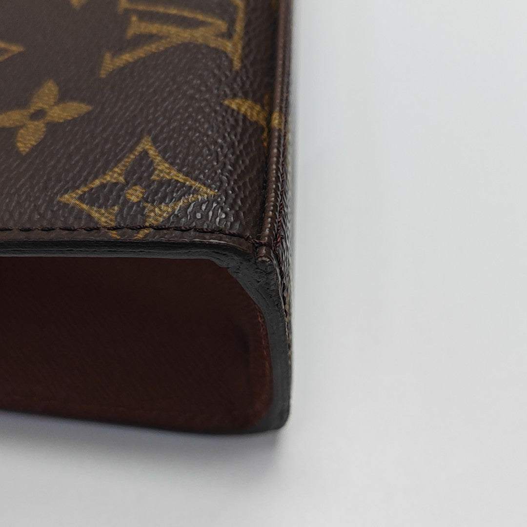 Coated Canvas Top Handle Bag Brown