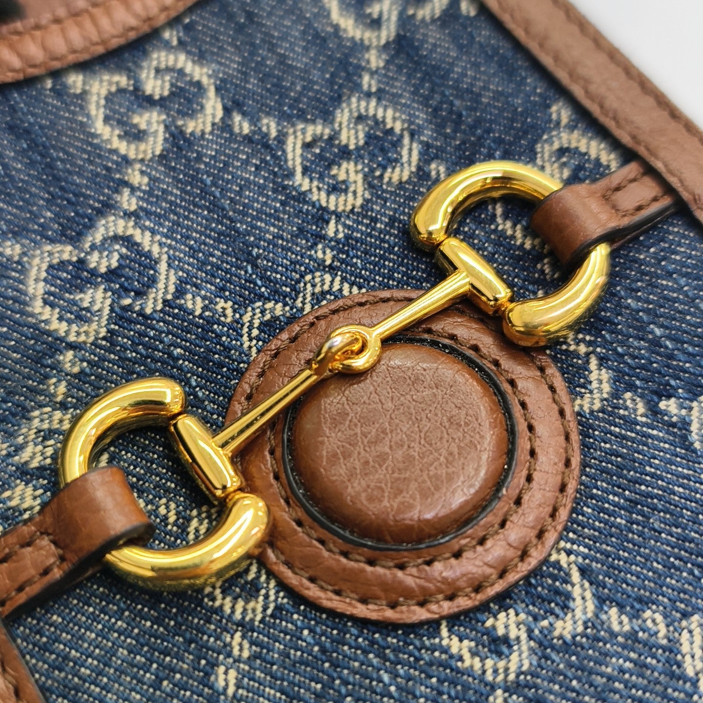Horsebit 1955 Mini Monogram Denim Blue