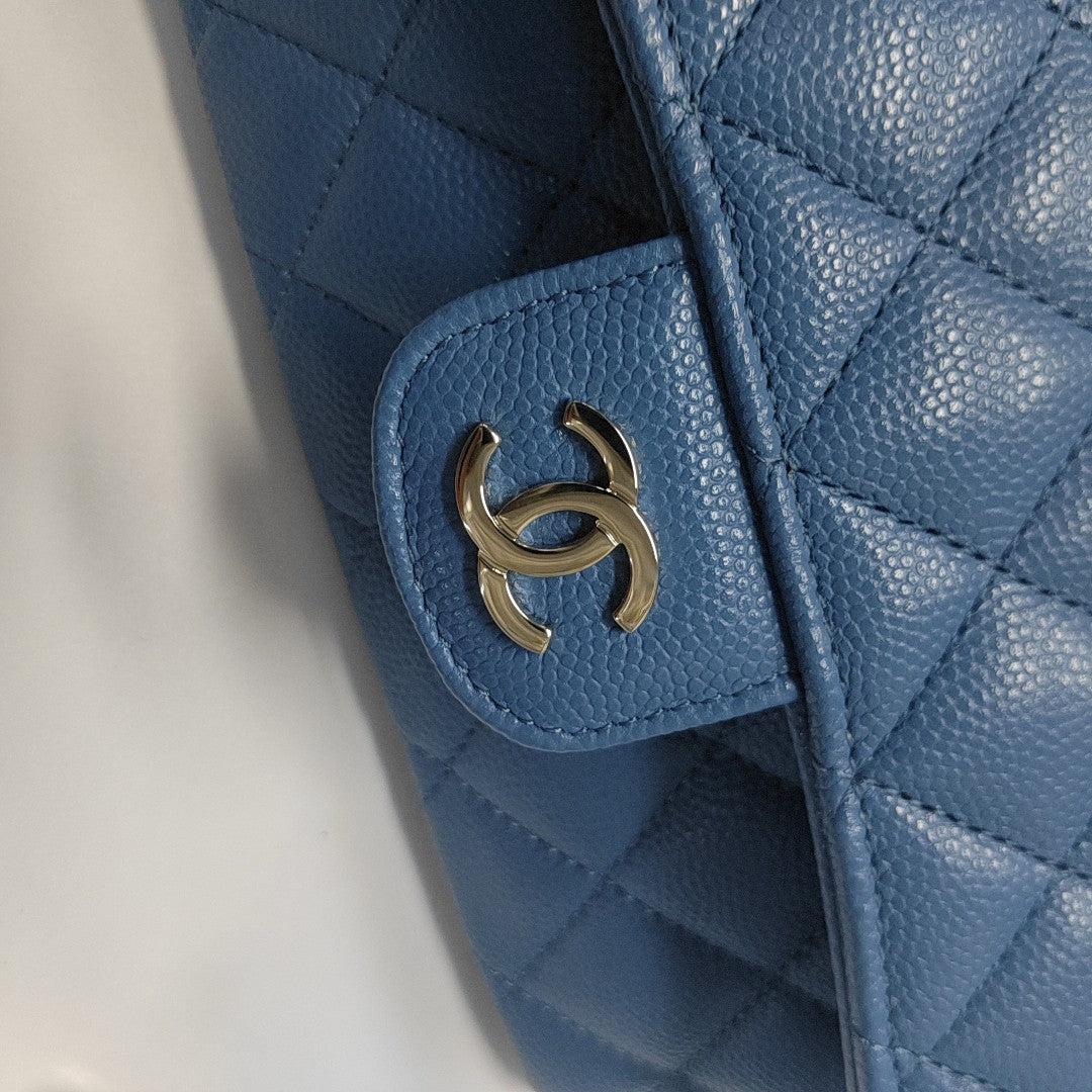 Quilted Grained Calfskin Blue