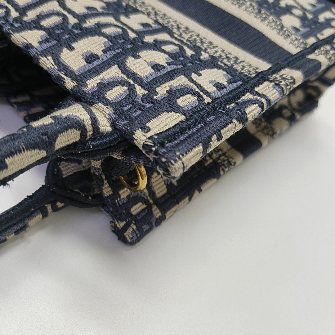 Authenticated pre-owned  Book Tote Mini Canvas Blue - Shoulder Bag at Looply
