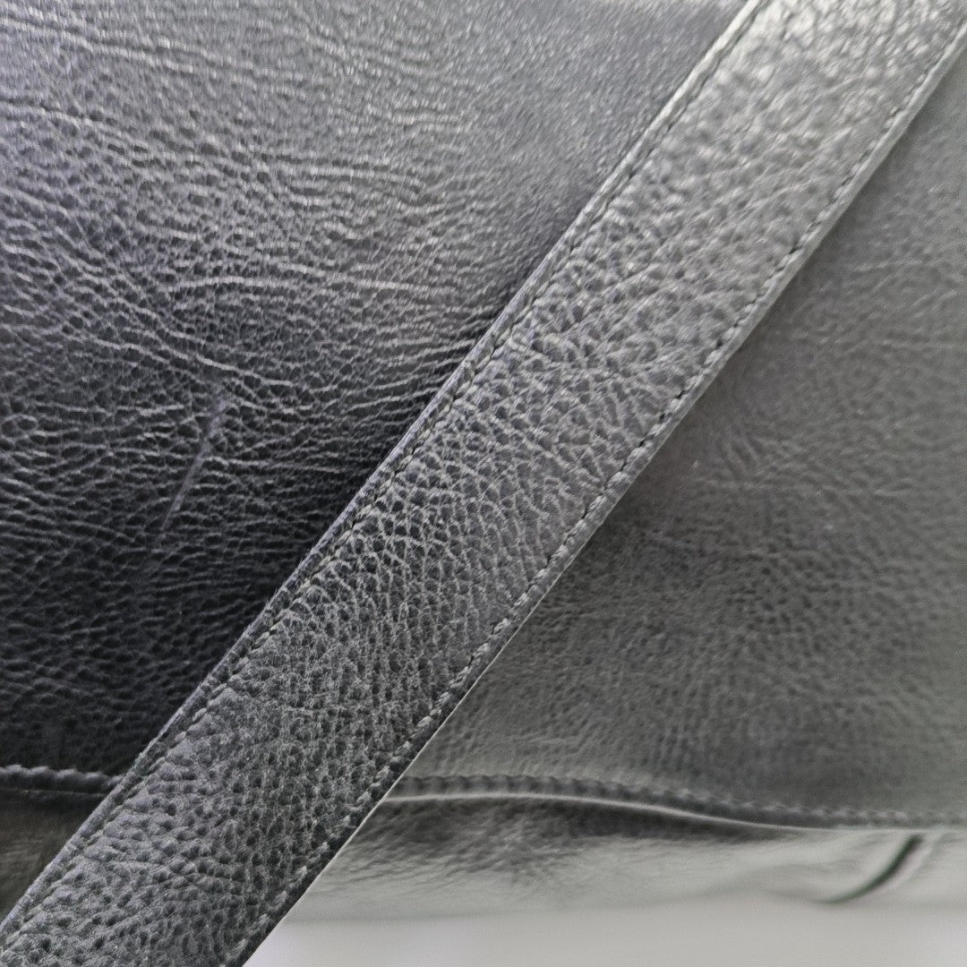 Leather Shoulder Bag Black