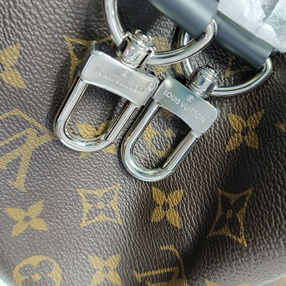 KEEPALL 55 Monogram Coated Canvas Brown