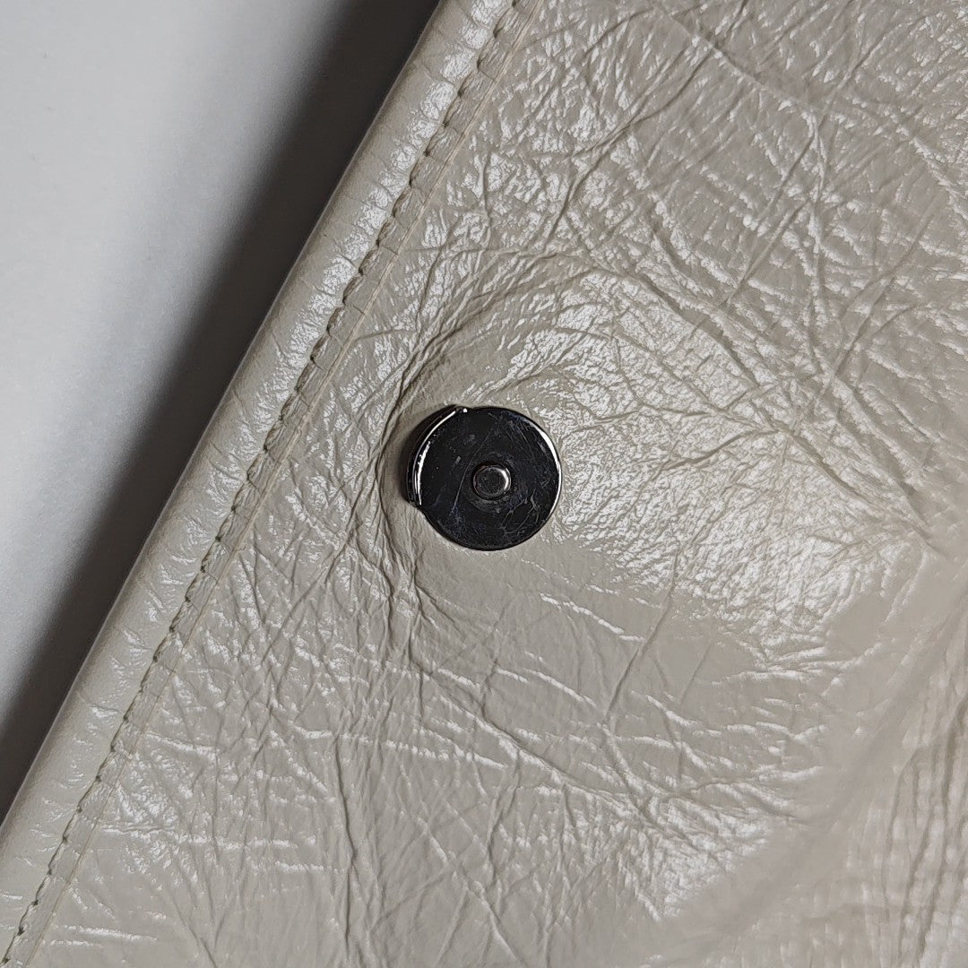 NIKI Small Chevron Calfskin White