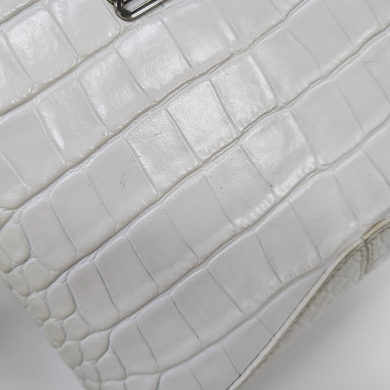 Calfskin Shoulder Bag Small White