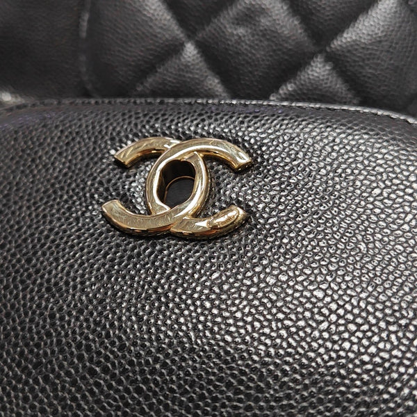 BUSINESS AFFINITY Quilted Grained Calfskin Black