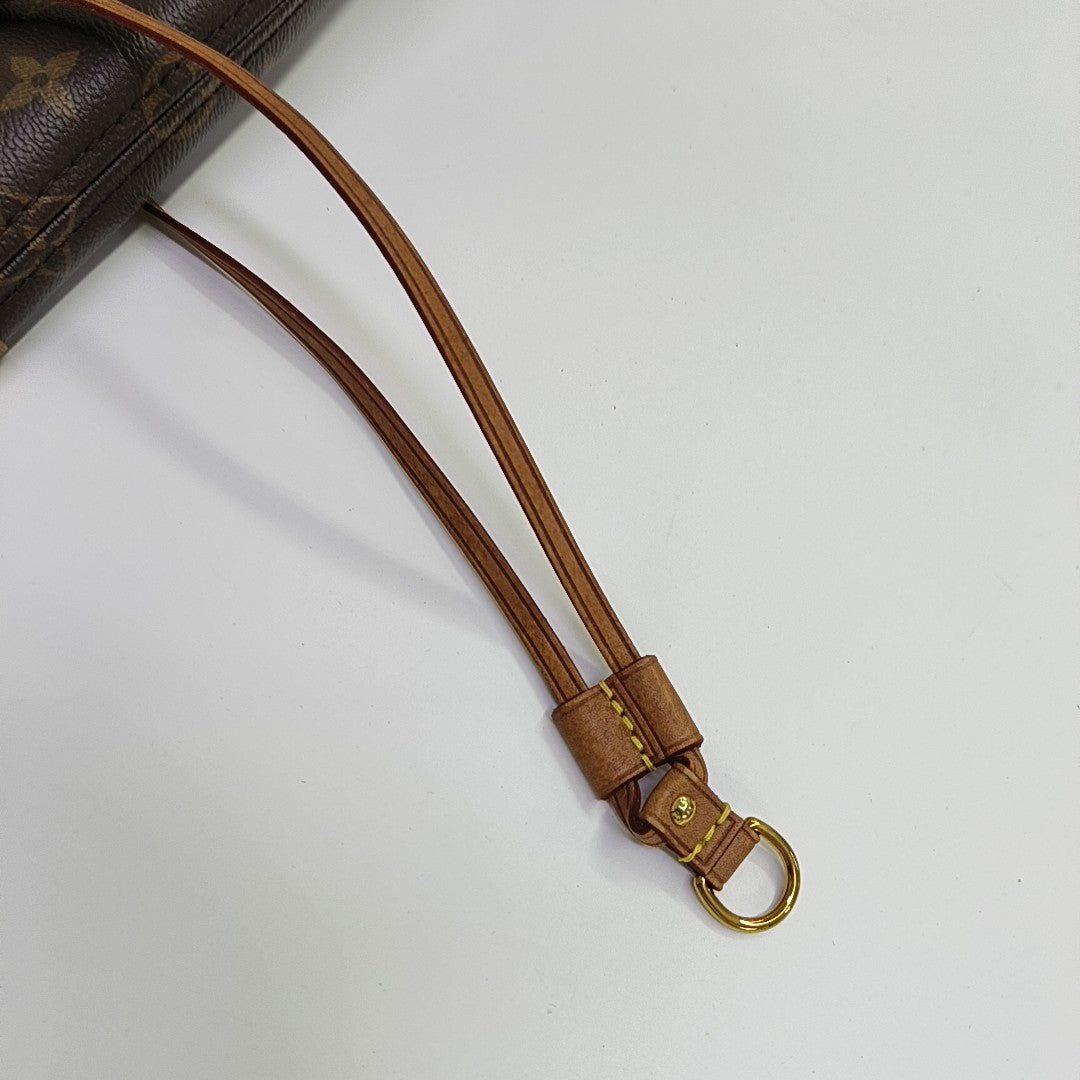 NEVERFULL MM Monogram Coated Canvas Brown
